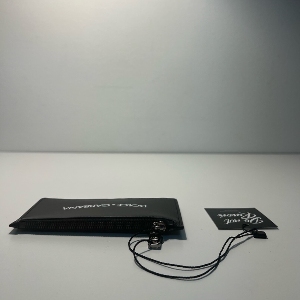 Dolce & Gabbana D&G Vertical Logo Plaque Zippered Leather Cardholder Coin Purse - Picture 7 of 12